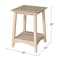 International Concepts Rectangle Bombay Tall End Table, 18 in W, 18 in L, 25 in H, Wood, Unfinished OT-4TE - alternate 4